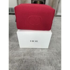 DIOR RED Travel‎ cosmetic makeup toiletry bag pouch NWB